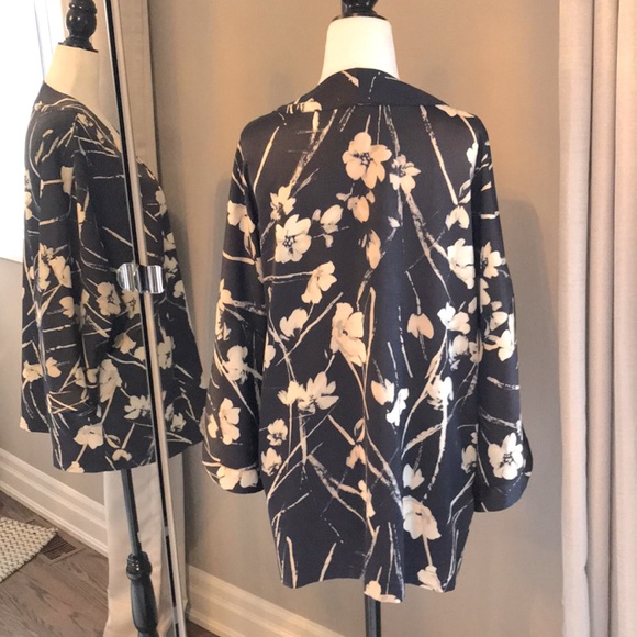 🌸Floral Satin Print Jacket - Picture 4 of 12